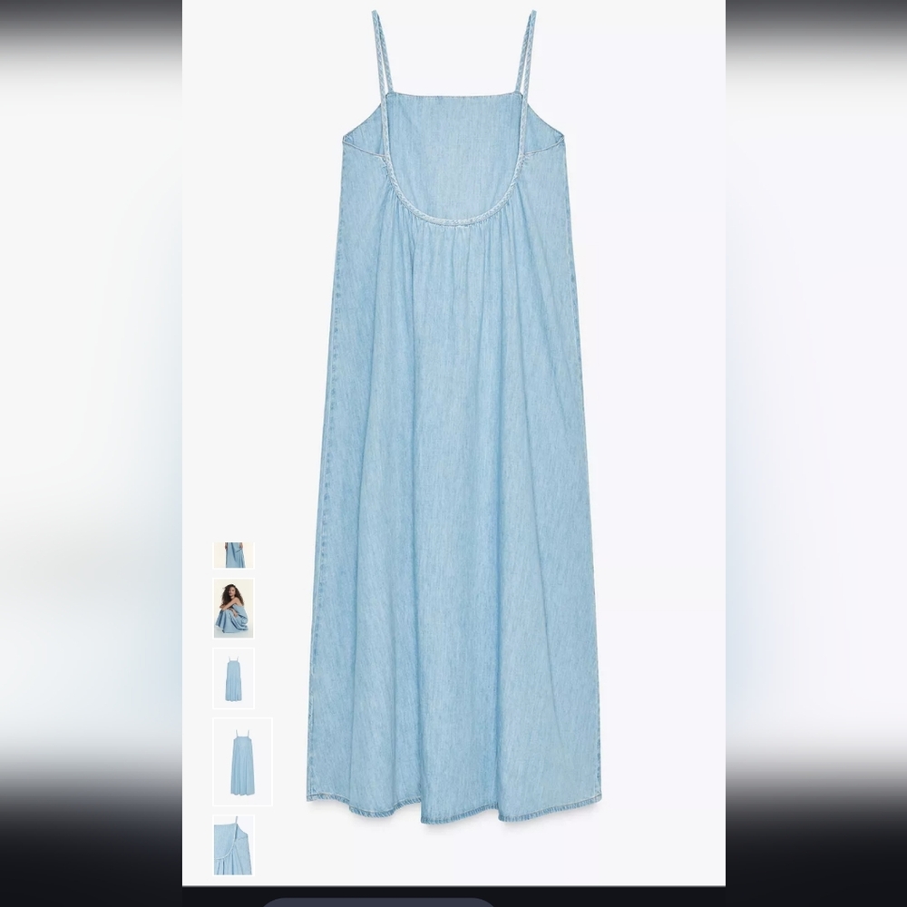 Zara Light Blue Sleeveless Maxi Dress - Picture 4 of 7
